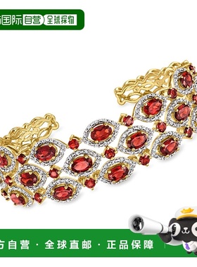 自营 ross-simons罗斯-西蒙斯石榴石和 . 18kt 金镀在纯银上白色