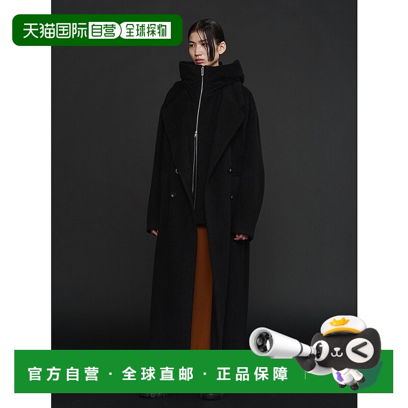 1h可退 日本直邮UN3D. 女装 宽松连帽叠层设计长款外套 三角车线