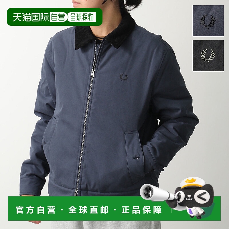 日本直邮FRED PERRY 棉质卡班夹克 J8535 男士带衬垫拉链夹克灯芯