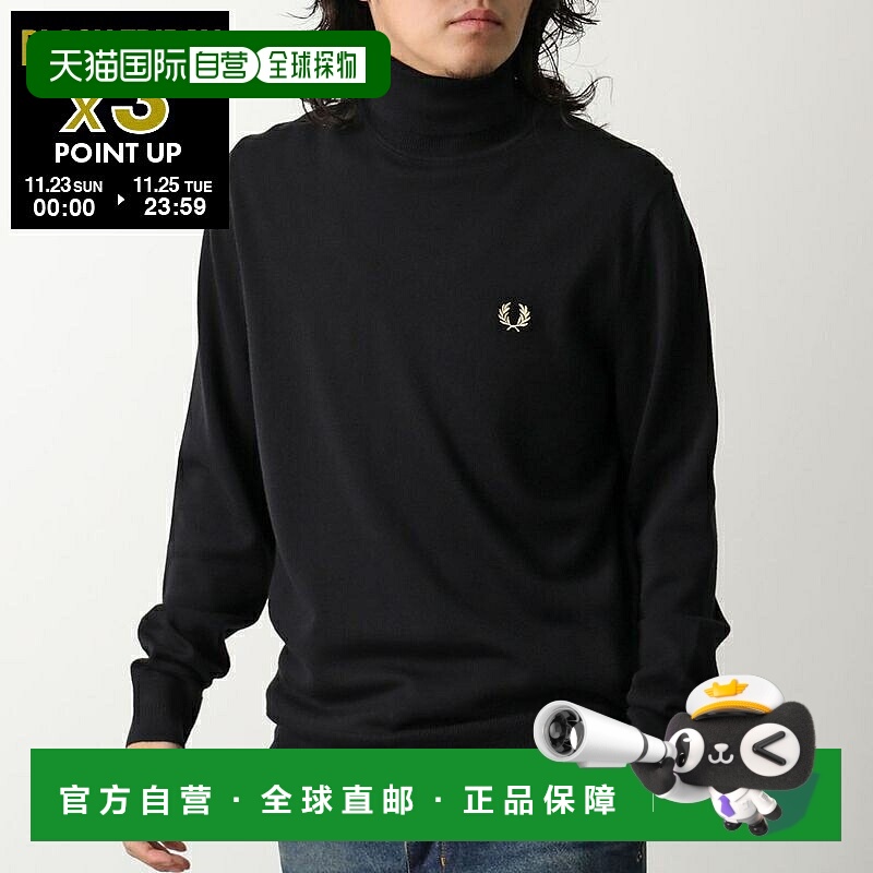 日本直邮Fred Perry 高领套头衫 K9552 男士高领毛衣带品牌标志19