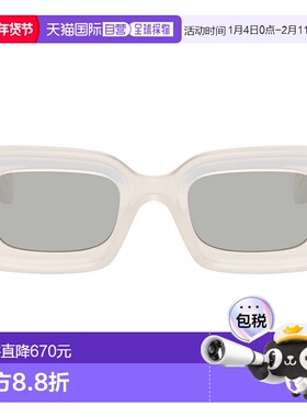 1h可退 香港直邮潮奢 LOEWE 罗意威 女士 白色太阳镜 LW40101IW46