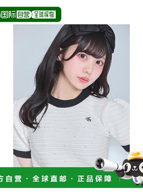 日本直邮日潮 michellmacaron背带蝴蝶结针织上衣SJJ0233C新款