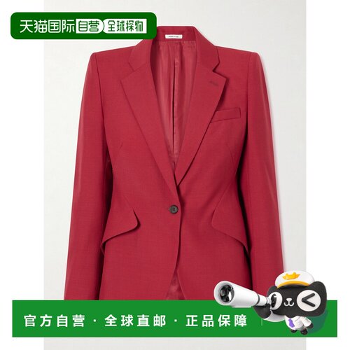 香港直邮mcqueen 亚历山大 麦昆 女士 羊毛马海毛混纺西装外套 85