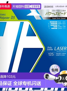 日本直邮Toalson Polygrande Razor 125 硬地球场线 红色 网球线