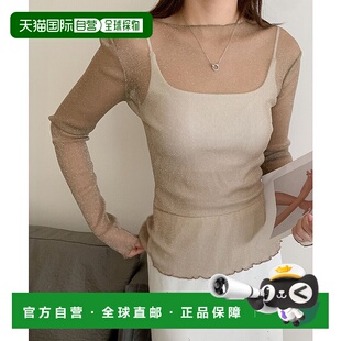 1h可退 日本直邮GIRL女士亮片透视高领上衣 适合婚礼宴会派对穿着