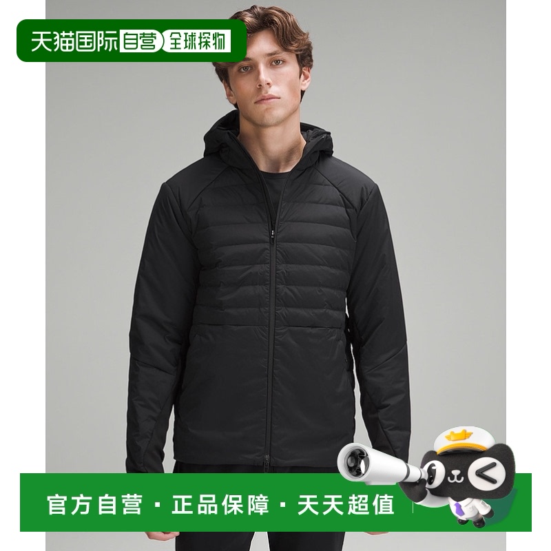 1h可退 日潮跑腿Lululemon 男士冬季户外休闲运动新颖羽绒服连帽