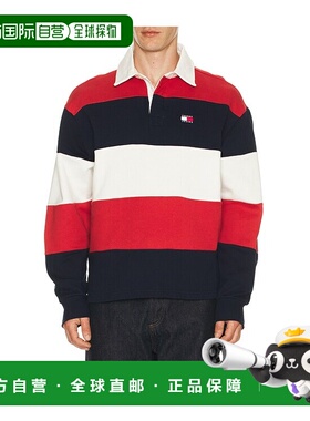 香港直邮Tommy Hilfiger 汤米 希尔费格 男士 Badge 宽松条纹橄榄