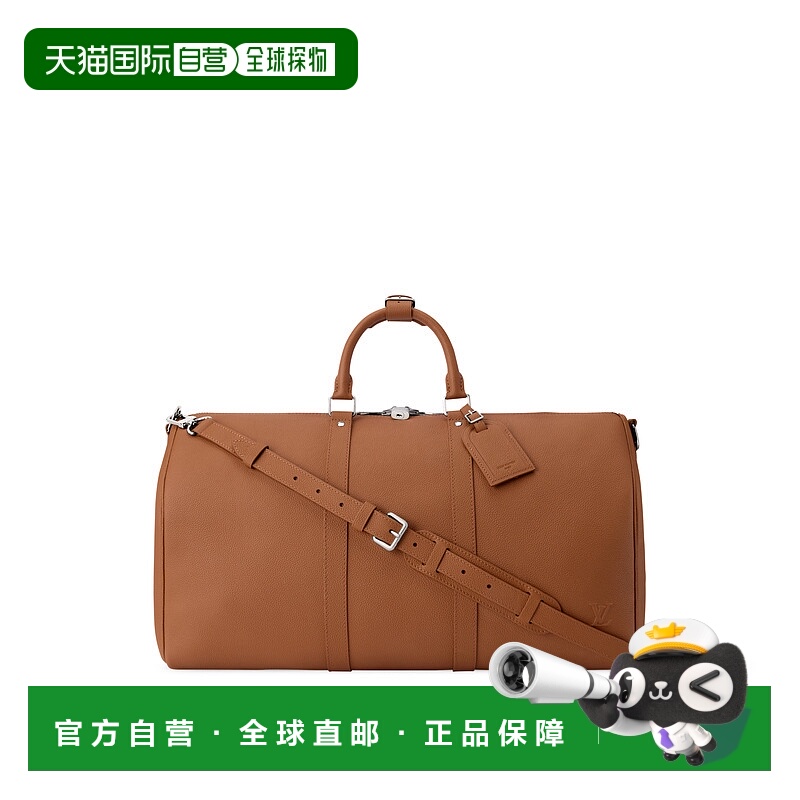 自营欧洲直邮LV路易威登 Keepall系列男士棕色小牛皮双拉链开合旅