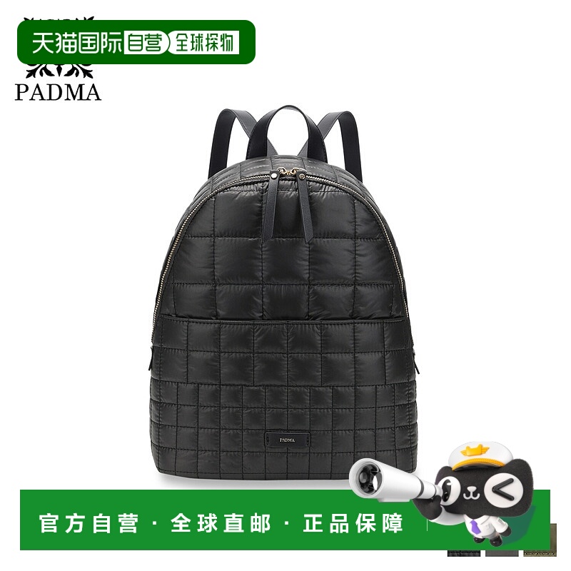 自营｜Padma 帆布背包 女士绗缝帆布背包 黑灰色  PAD 30540B鹅绒