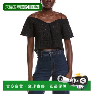 自营GANNI Broderie Anglaise Top - BLACK 女装上衣美国奥莱直发