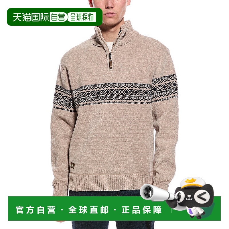 自营Point Zero Semi Fit 1/4-Zip Mock Neck Sweater - tan 美国
