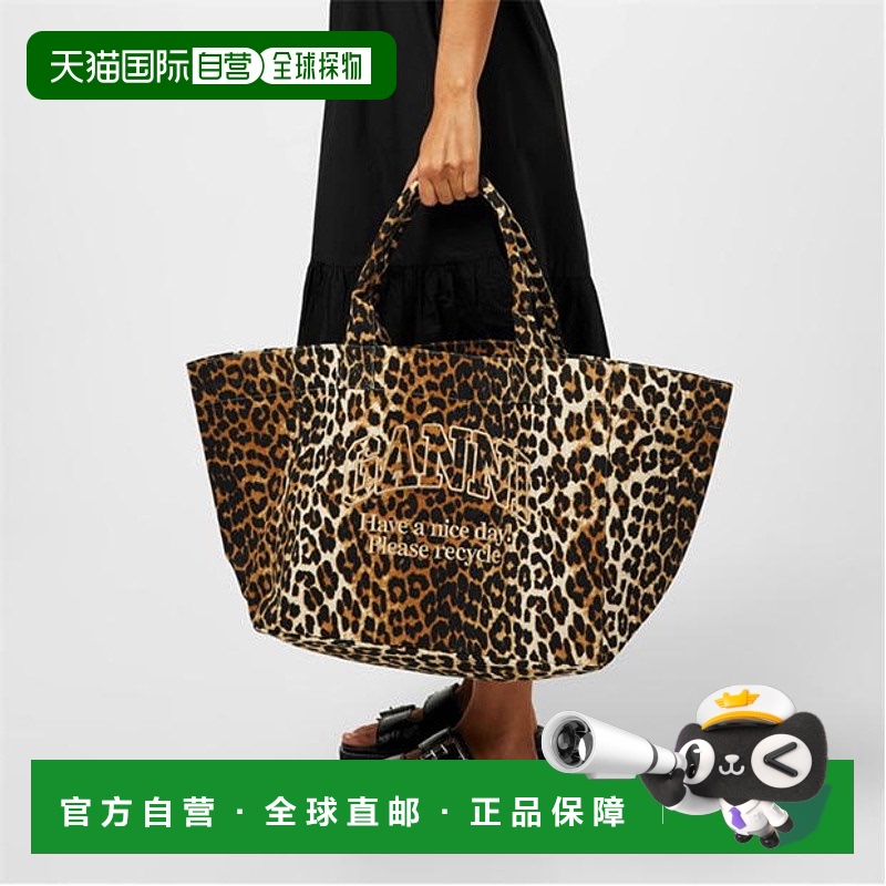 香港直邮潮奢 GANNI 甘尼 女士 Oversized Canvas Tote Bag 包袋
