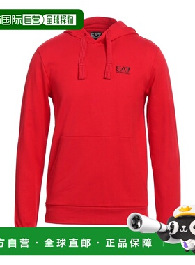 1h可退 香港直邮潮奢 Ea7 男士 连帽运动衫 red红色 舒适时尚