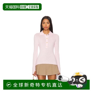 K2323 香港直邮GANNI 甘尼 女士 罗纹美利奴羊毛Polo衫