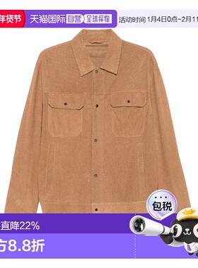 香港直邮Emporio Armani 翻领长袖皮夹克 阿玛尼EM002003AF15662