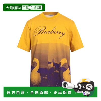 香港直邮潮奢 Burberry 巴宝莉 男士 T恤 yellow黄色 舒适时尚