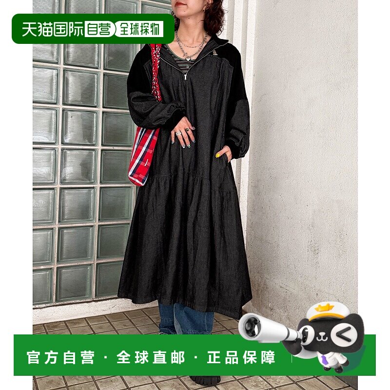1h可退 日本直邮DOUBLE NAME 女装 全棉宽松背带裙 半拉链设计 23