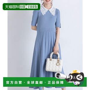 1h可退 日本直邮tocco closet 女装 2WAY蕾丝领珠饰针织连衣裙 18