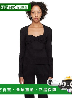 1h可退 香港直邮潮奢 GANNI 甘尼 女士 黑色桃心领上装 F8492