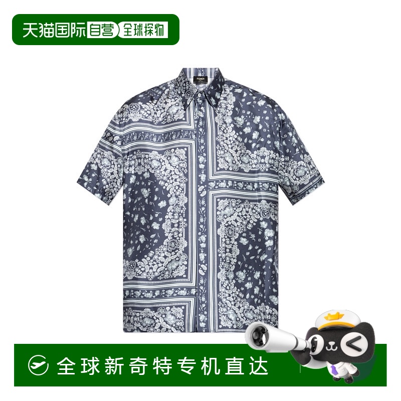 1h可退 香港直邮FENDI 男士衬衫 FS0795AUVQF0U6K SS2025 蓝色 Pr