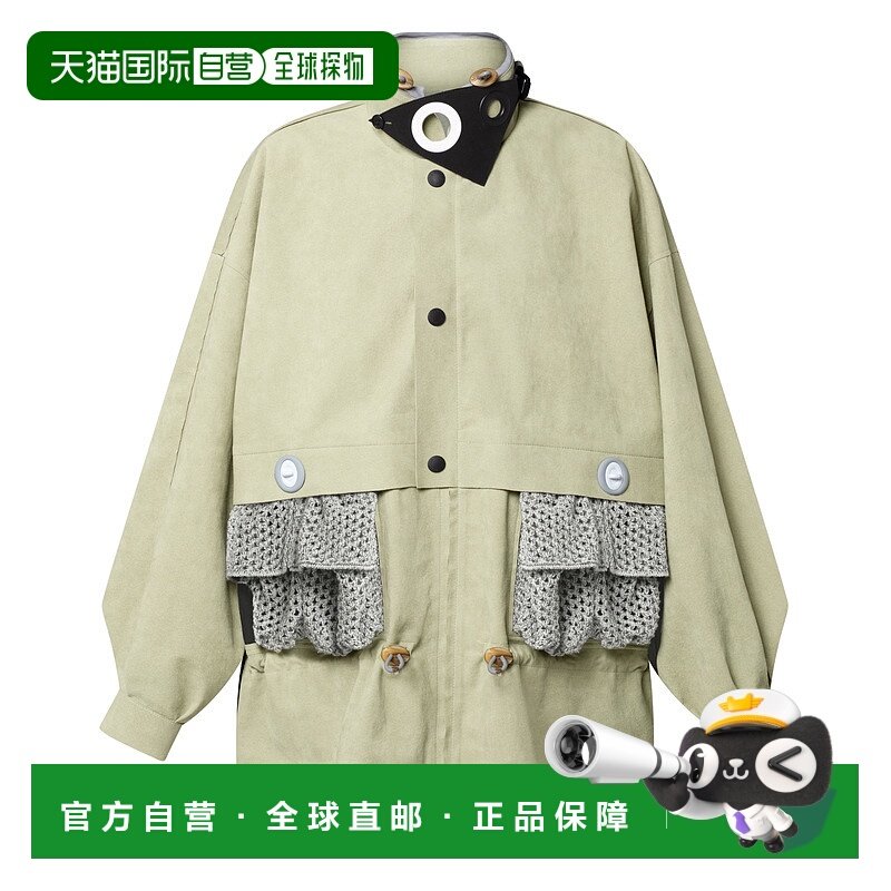 自营1h可退 欧洲直邮LV路易威登 女士日本绿聚酯纤维撞色块拼接大