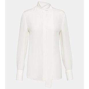 蝴蝶结领真丝乔其纱衫 女士 000276 华伦天奴 Valentino