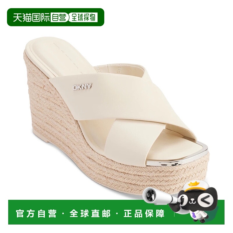 自营DKNY Maryn Espadrille Womens Bone Crossband Platform Wed