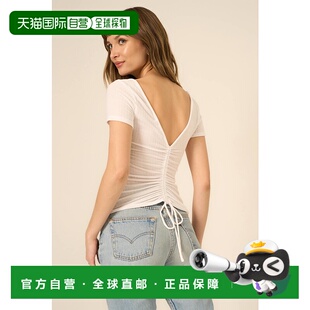 social 白色 tHappy Pointelle褶边后肋T恤 美 Hour 自营project