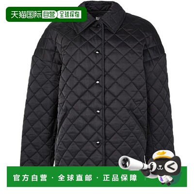 自营欧洲直邮Toteme Outerwear女士黑色再生聚酯纤维菱格纹夹克