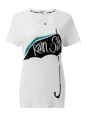 BURBERRY 女士衬衫 39710141 SS2021 白色 圆领短袖T恤