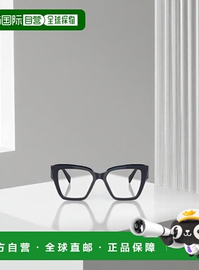 香港直邮PRADA 女士眼镜 PR09ZV08Q1O1 SS2024 黑色 几何框平光镜