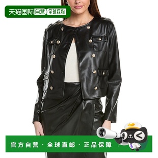 The Tahari Drea Jacket 皮衣美国直发奥莱 自营 Black Elie
