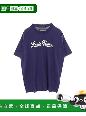 日本直邮中古LV路易威登男S级99新T-shirtT恤棉上衣蓝色男装
