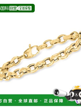 自营 Ross-Simons 意大利 6 毫米电缆链式手链 14 克拉黄金 - 7