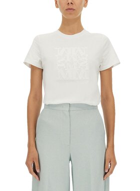 MAX MARA 女士T恤 PARK004001 CO 白色 T-SHIRT WITH LOGO PATCH