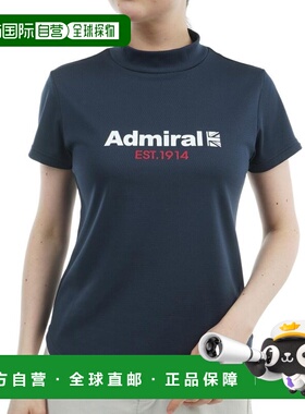 日本直邮Admiral GOLF 女士半袖高领logo印花高尔夫衬衫 ADLA518-