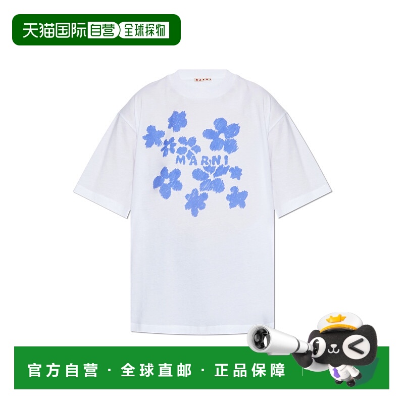 1h可退 香港直邮MARNI 女士T恤 THJET49P09USCX40D2W01 SS2025 白