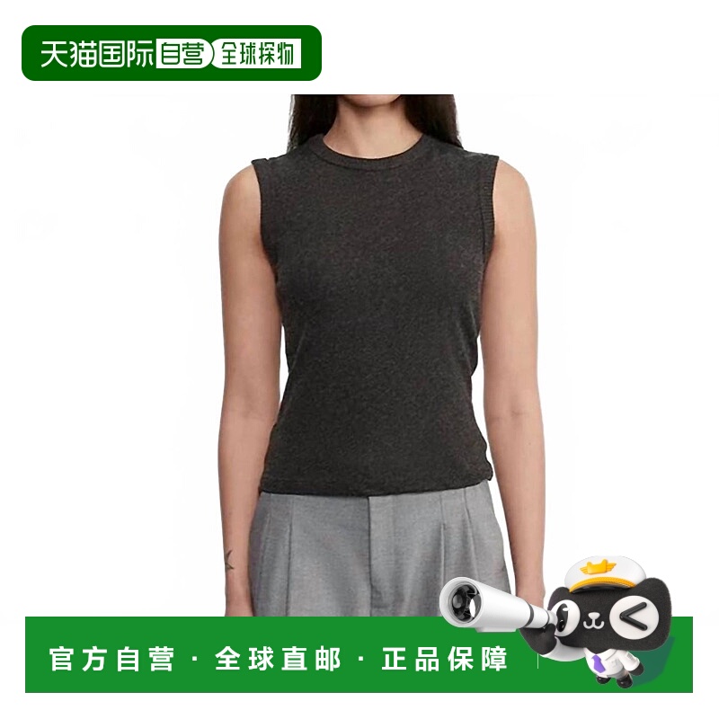 自营enza costaCashmere New Classic Sleeveless Crew Top In Bl