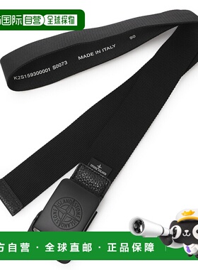 日本直邮Stone Island 男士黑色尼龙胶带腰带（k2s159300001 s007