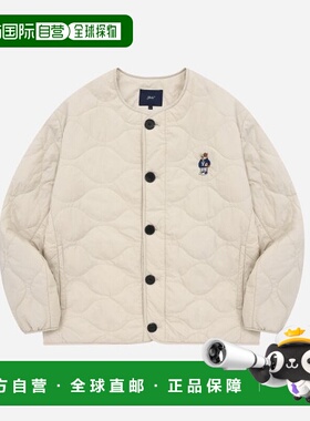 韩国直邮YALE EMBROIDERY DAN COLLARLESS QUILTING JACKET IVORY