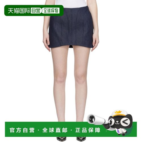 香港直邮Mugler 穆勒 女士 海军蓝 Raw 牛仔短裙 25F6JU05682014