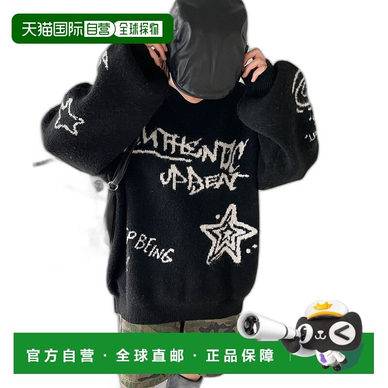 1h可退 日本直邮WEGO 女士秋冬新作宽松落肩印花毛衣 WE24WN11L00