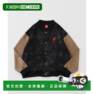 日本直邮417 EDIFICE 男装 仿皮压纹印花棒球外套 Liverpool FC联