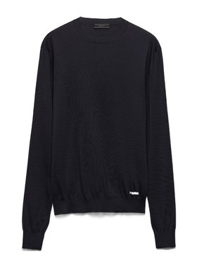 PRADA 男士针织毛衣 UMB92716AISOOOF0008 CO 蓝色 长袖圆领毛衣