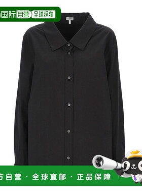 香港直邮LOEWE 女士衬衫 S540Y05XCF1100 AW2025 黑色 长袖衬衫