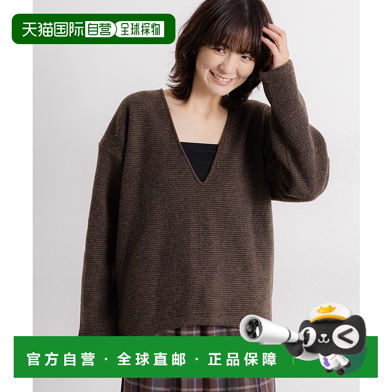 1h可退 日本直邮studio CLIP 女装 宽松版型 V领针织衫 半高领设