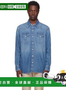 1h可退 香港直邮潮奢 Acne Studios 艾克妮 男士 蓝色按扣牛仔衬