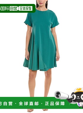 自营 ALPHA STUDIO喇叭花A字型连衣裙-绿色 美国奥莱直发