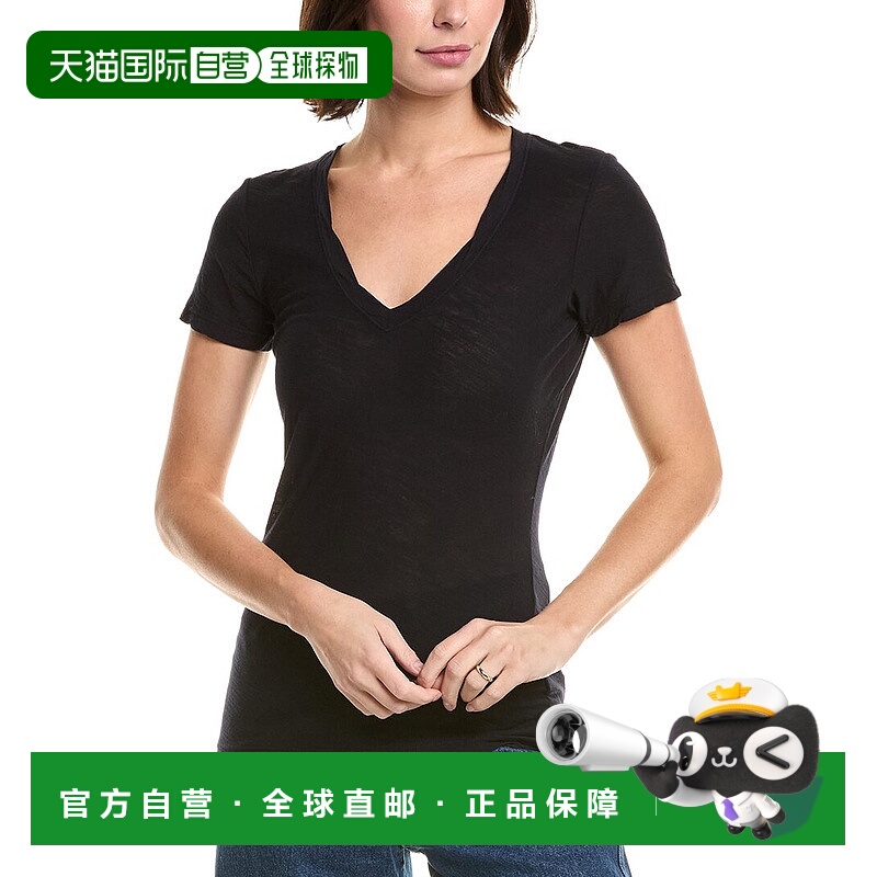 自营James Perse Casual Reversed Binding T-Shirt - blue 美国