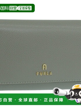 日本直邮FURLA 女士钱包双折钱包皮革灰色FURLA CAMELIA M COMPAC